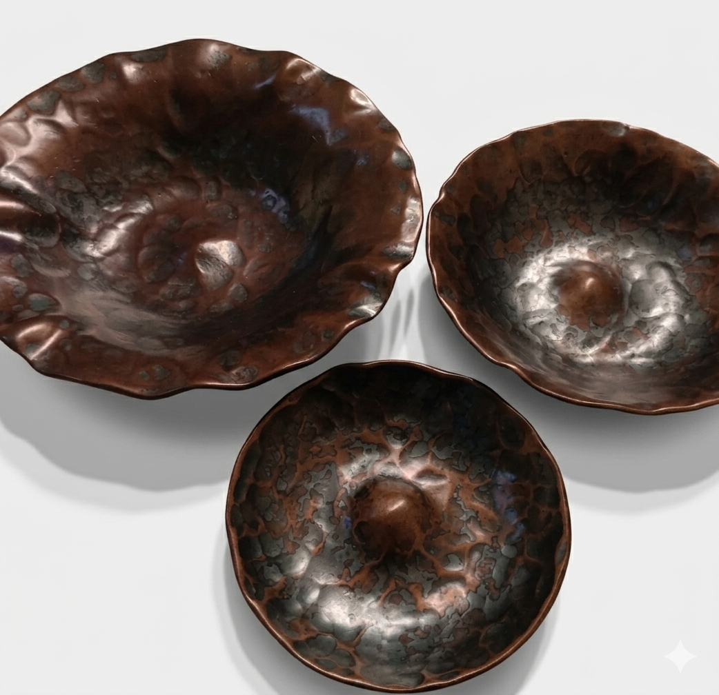 3-Piece Nesting Bowl Set-Hammered