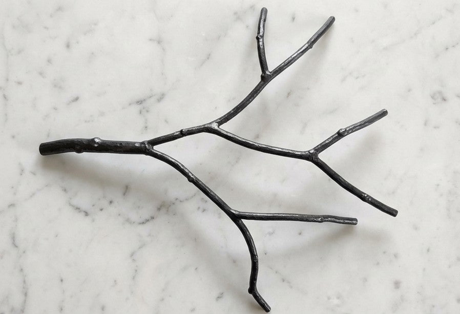 Hand-Forged Branch Sculpture-Charcoal